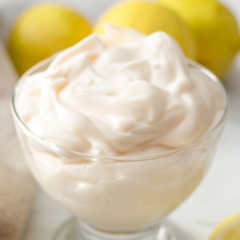 Mayonnaise in a glass container